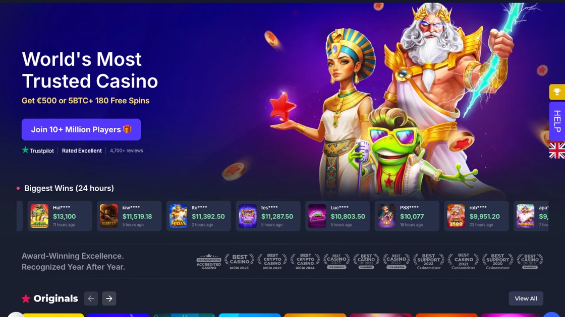 BitStarz homepage screenshot, October 2026